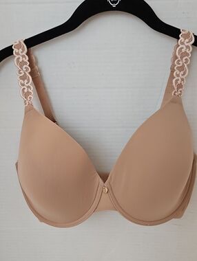 Natori | NWOT Women's Tan Pure Luxe Lace Straps T-Shirt Underwire Bra 32G